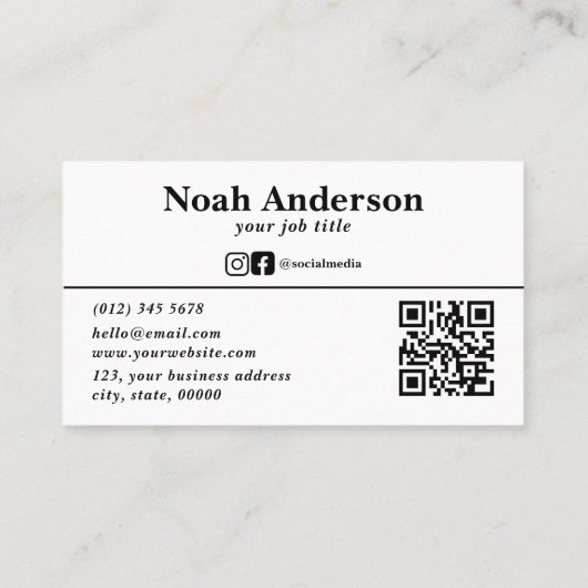 Professioneel moderne aangepaste QR-code Visitekaartje (Achterkant)