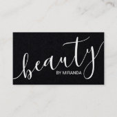 Professioneel Moderne Script Beauty Specialist Visitekaartje (Voorkant)
