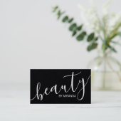 Professioneel Moderne Script Beauty Specialist Visitekaartje (Staand voorkant)