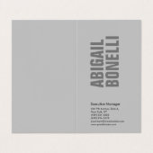 Professioneel, moedig, modern grijs visitekaartje (Buitenkant ongevouwen)