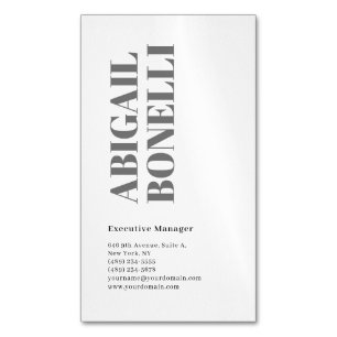 Professioneel, moedig, modern, grijs wit magnetisch visitekaartje