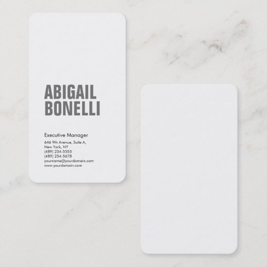 Professioneel, moedig, modern, grijs wit visitekaartje (Voorkant / Achterkant)