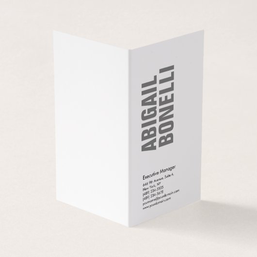 Professioneel, moedig, modern, grijs wit visitekaartje (Buitenkant)