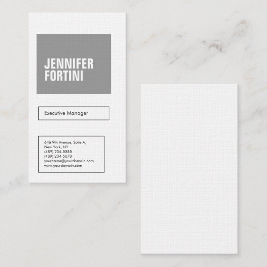 Professioneel, moedig, modern, grijs wit visitekaartje (Voorkant / Achterkant)