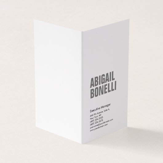 Professioneel, moedig, modern, grijs wit visitekaartje (Buitenkant)