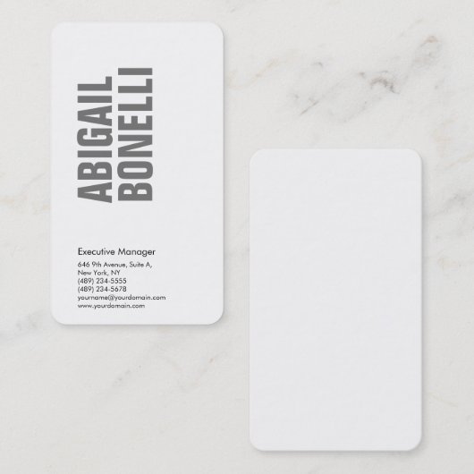 Professioneel, moedig, modern, grijs wit visitekaartje (Voorkant / Achterkant)