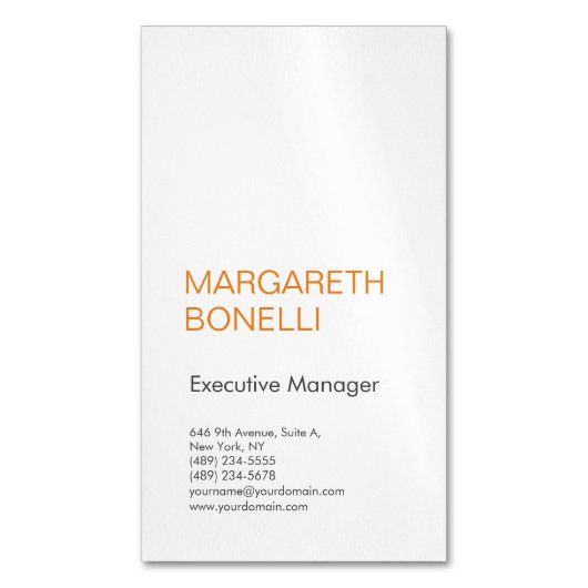 Professioneel, moedig modern magnetisch visitekaartje (Voorkant Verticaal)