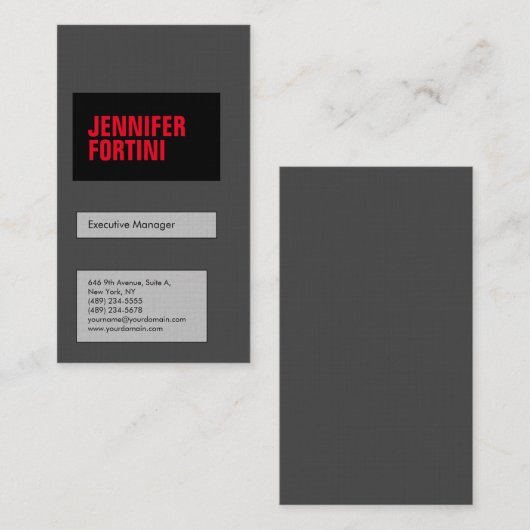 Professioneel, moedig, modern, zwart visitekaartje (Voorkant / Achterkant)