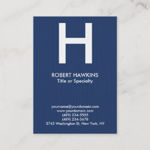 Professioneel mollig blauw wit modern monogram visitekaartje