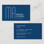 Professioneel monogram Aangepaste kleur Visitekaartje (Voorkant / Achterkant)