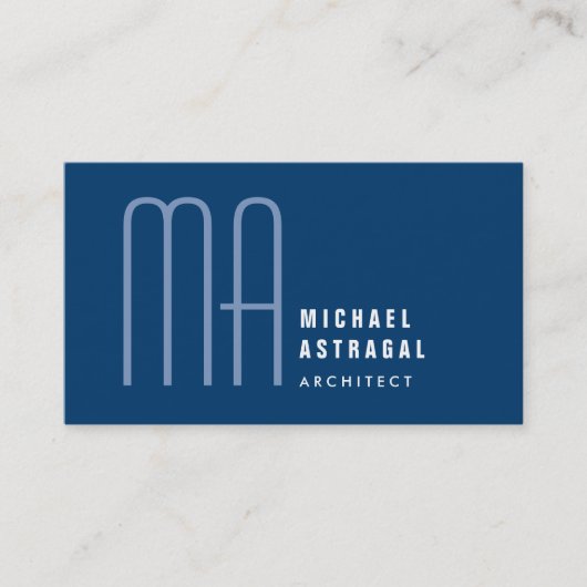 Professioneel monogram Aangepaste kleur Visitekaartje (Voorkant)