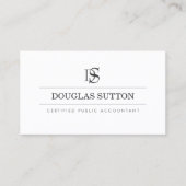 Professioneel Monogram Accountant CPA Wit Visitekaartje (Voorkant)