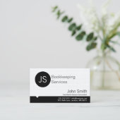 Professioneel Monogram Boekhouden Administratie Visitekaartje (Staand voorkant)