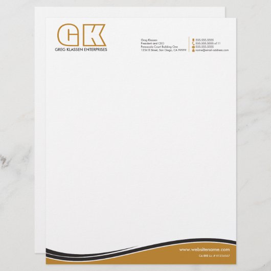 Professioneel monogram briefhoofd (Voorkant / Achterkant)