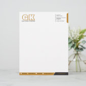 Professioneel monogram briefhoofd (Staand voorkant)