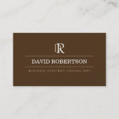 Professioneel Monogram Consultant Brown Visitekaartje (Voorkant)