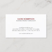 Professioneel Monogram Consultant Deep Red Visitekaartje (Achterkant)