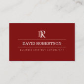 Professioneel Monogram Consultant Deep Red Visitekaartje (Voorkant)