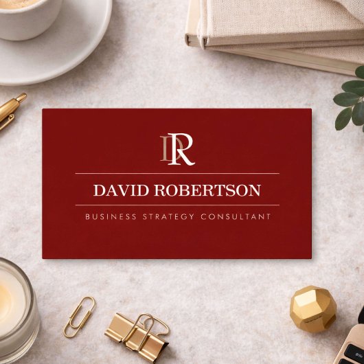 Professioneel Monogram Consultant Deep Red Visitekaartje