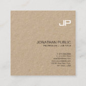 Professioneel monogram design elegant Plain Luxe Vierkante Visitekaartje (Achterkant)