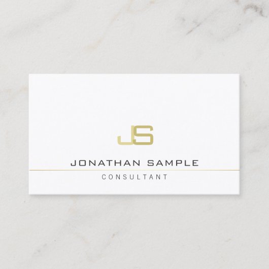 Professioneel Monogram Elegant Consultant Modern Visitekaartje (Voorkant)