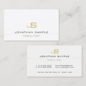 Professioneel Monogram Elegant Consultant Modern Visitekaartje (Voorkant / Achterkant)