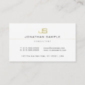 Professioneel Monogram Elegant Consultant Modern Visitekaartje (Achterkant)