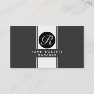 Professioneel monogram Elegant Modern Black Visitekaartje