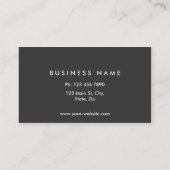 Professioneel monogram Elegant Modern Black Visitekaartje (Achterkant)