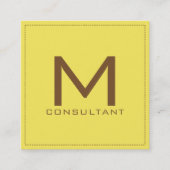 Professioneel monogram Elegant Modern Corn Vierkante Visitekaartje (Voorkant)