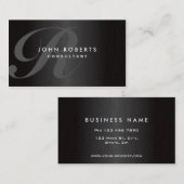 Professioneel Monogram Elegant Modern geborsteld m Visitekaartje (Voorkant / Achterkant)