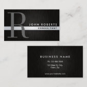 Professioneel monogram elegant modern geborsteld m visitekaartje (Voorkant / Achterkant)