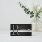Professioneel monogram elegant modern geborsteld m visitekaartje (Staand voorkant)