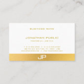 Professioneel Monogram Elegant Modern Goud Vlak Visitekaartje (Achterkant)