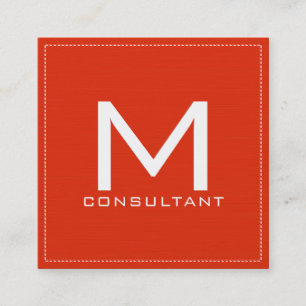 Professioneel monogram Elegant modern rood Sinaasa Vierkante Visitekaartje