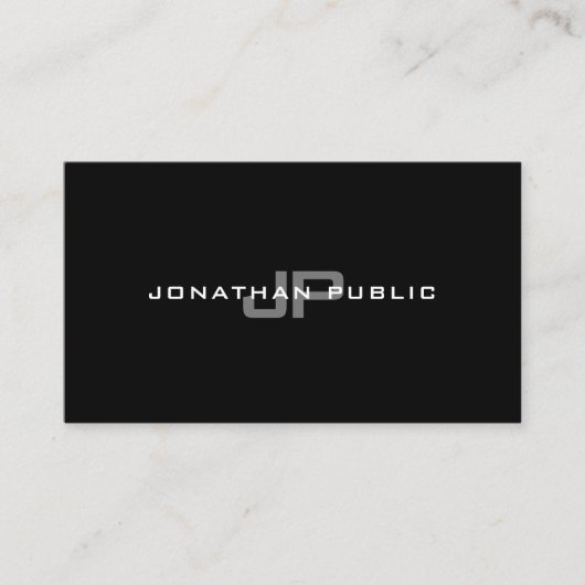 Professioneel monogram Elegant Modern Simple Plain Visitekaartje (Voorkant)