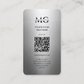 Professioneel Monogram Elegant Zilver Visitekaartje (Achterkant)