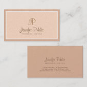 Professioneel Monogram Elegante Kleuren Parel Luxe Visitekaartje (Voorkant / Achterkant)