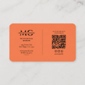 Professioneel Monogram Elegante Koraal Initialen Visitekaartje (Achterkant)