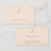 Professioneel Monogram Elegante Moderne Duidelijke Visitekaartje (Voorkant / Achterkant)