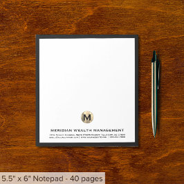 Professioneel Monogram Financiële Planner Notitieb Notitieblok