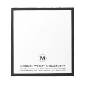 Professioneel Monogram Financiële Planner Notitieb Notitieblok (Voorkant)