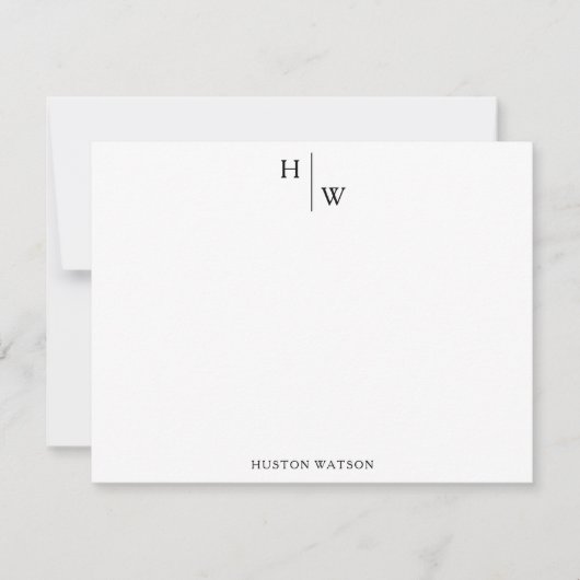 Professioneel Monogram Gepersonaliseerd met Naam Notitiekaartje (Voorkant)