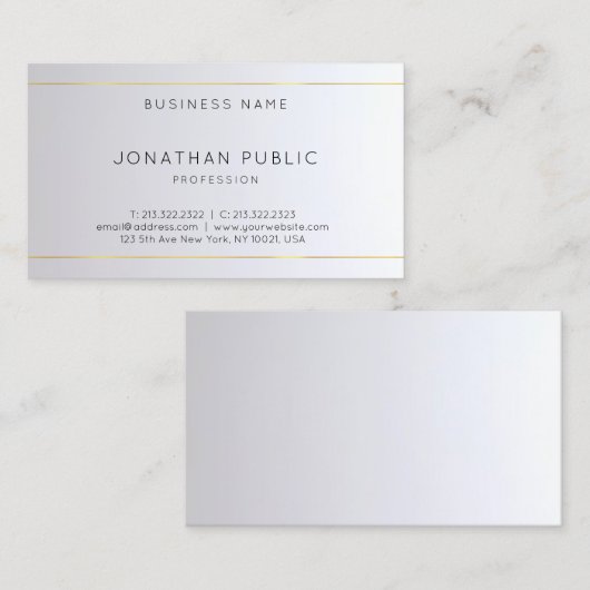 Professioneel Monogram Goud Zilver Modern Elegant Visitekaartje (Voorkant / Achterkant)