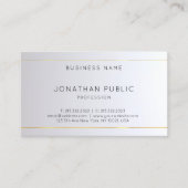 Professioneel Monogram Goud Zilver Modern Elegant Visitekaartje (Voorkant)