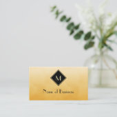 Professioneel Monogram Gouden Geel en Zwart Visitekaartje (Staand voorkant)
