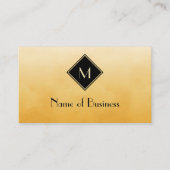 Professioneel Monogram Gouden Geel en Zwart Visitekaartje (Voorkant)