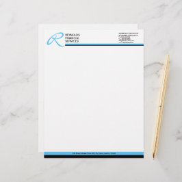 Professioneel Monogram in Blue Business Briefhoofd