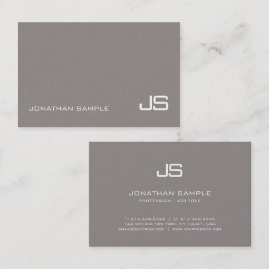 Professioneel monogram in modern design luxe visitekaartje (Voorkant / Achterkant)