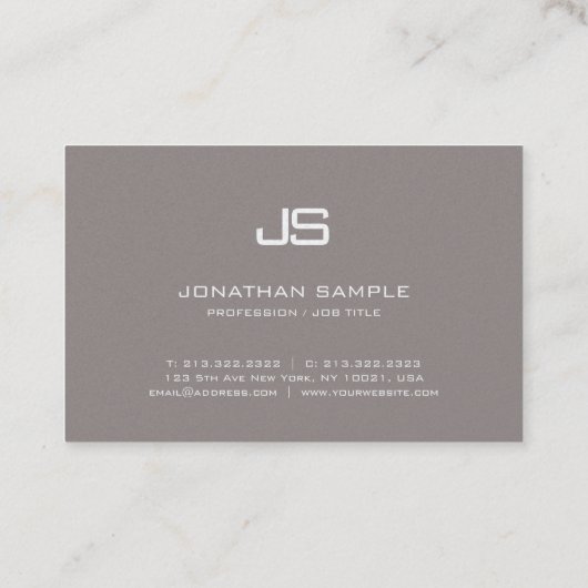 Professioneel monogram in modern design luxe visitekaartje (Achterkant)